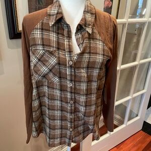 NWOT Heyson mocha soft flannel in S